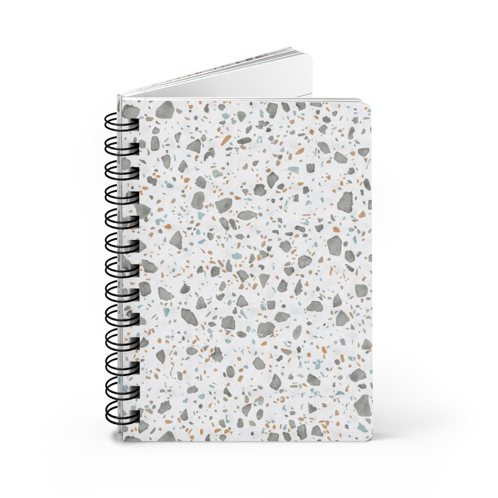 Glass Terrazzo Spiral Bound Journal in Gray