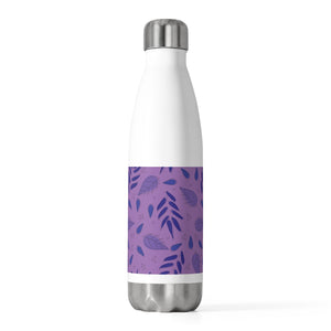 Tossed Leaves 20oz Insulated Bottle in Purple