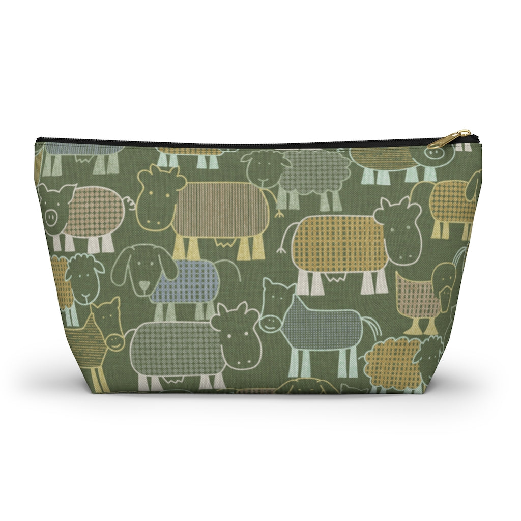 Animal Farm Accessory Pouch w T-bottom in Green