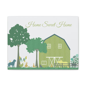 Barnyard Fun Home Wrapped Canvas in Green