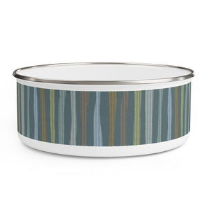 Amazing Stripe Enamel Bowl in Teal