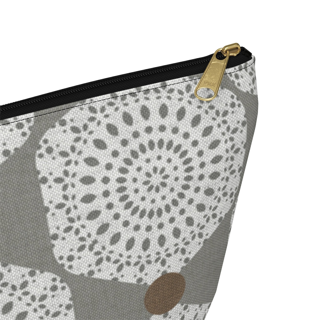 Lace Hexagon Accessory Pouch w T-bottom in Gray