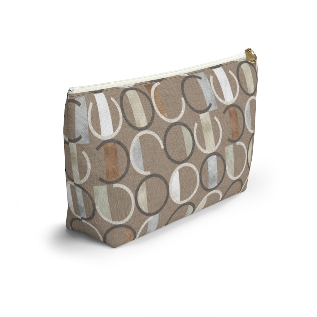 Journey Code Accessory Pouch w T-bottom in Brown