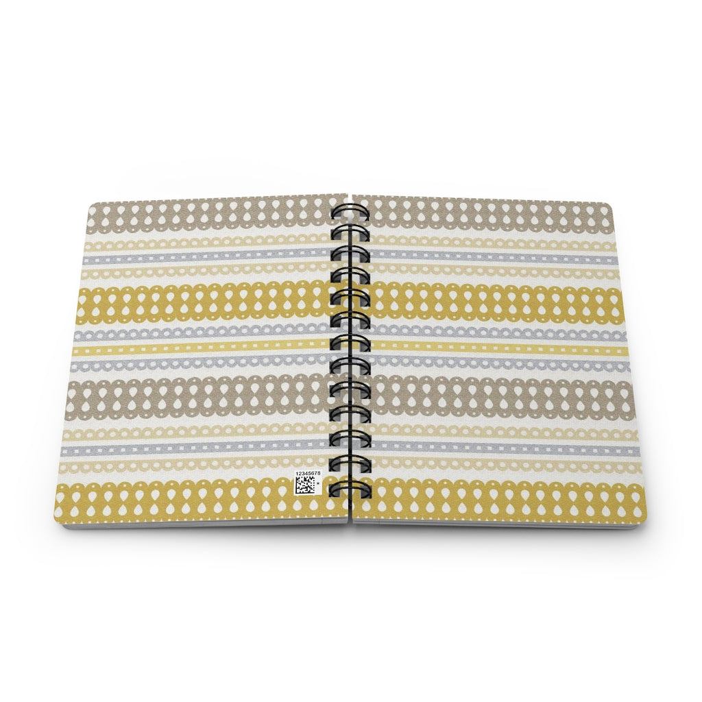 Ribbon Candy Spiral Bound Journal in Yellow