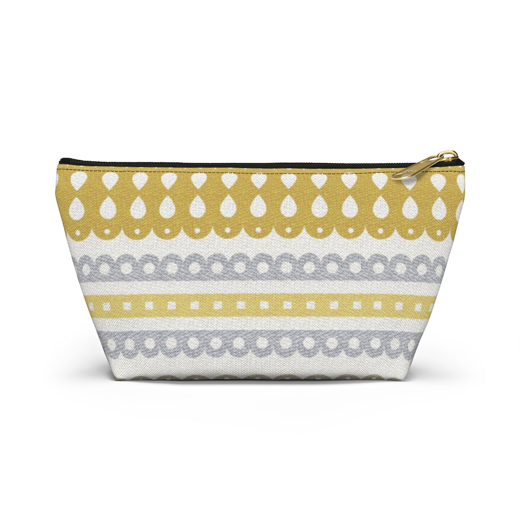 Ribbon Candy Accessory Pouch w T-bottom in Yellow