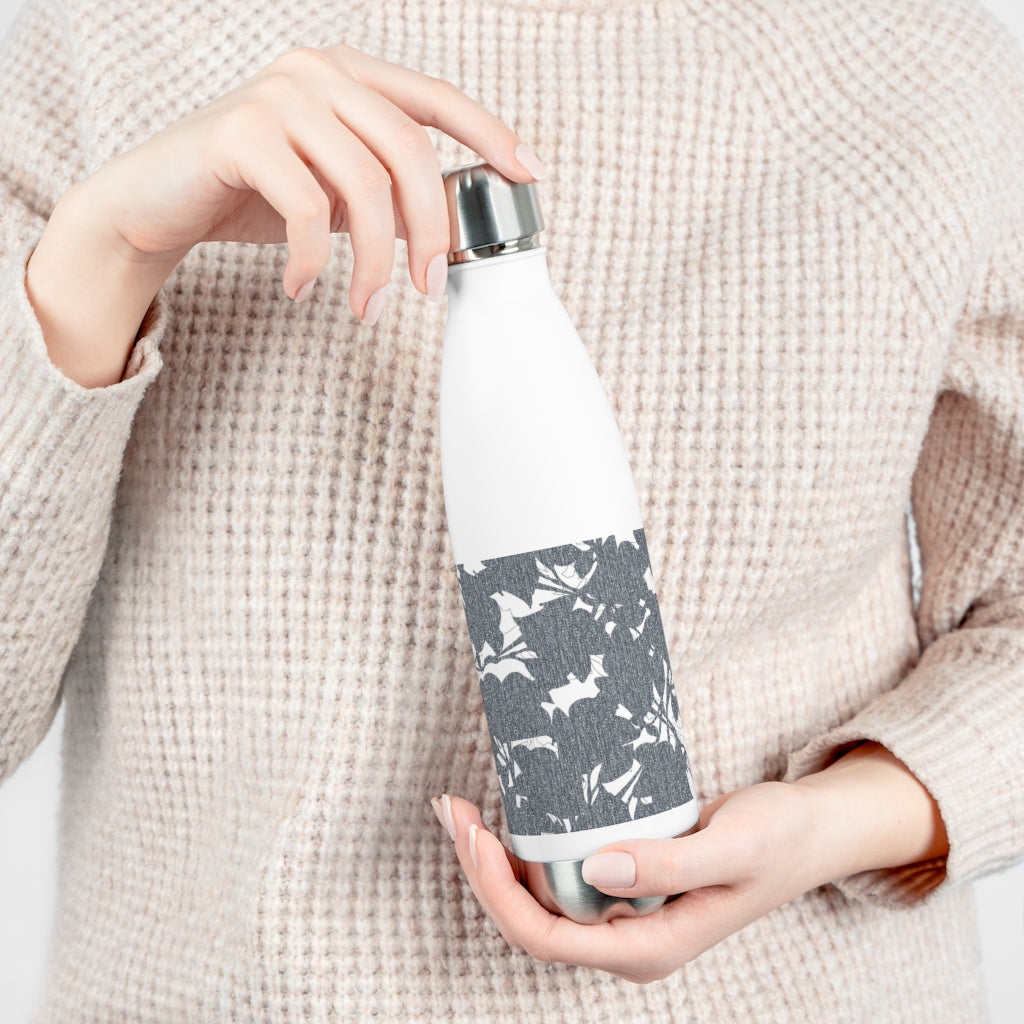 Modern Floral Overlay 20oz Insulated Bottle in Charcoal