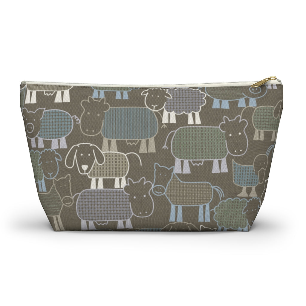 Animal Farm Accessory Pouch w T-bottom in Brown