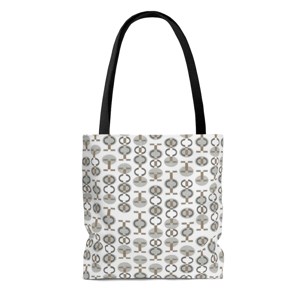 Telegraph Code Tote Bag in Gray