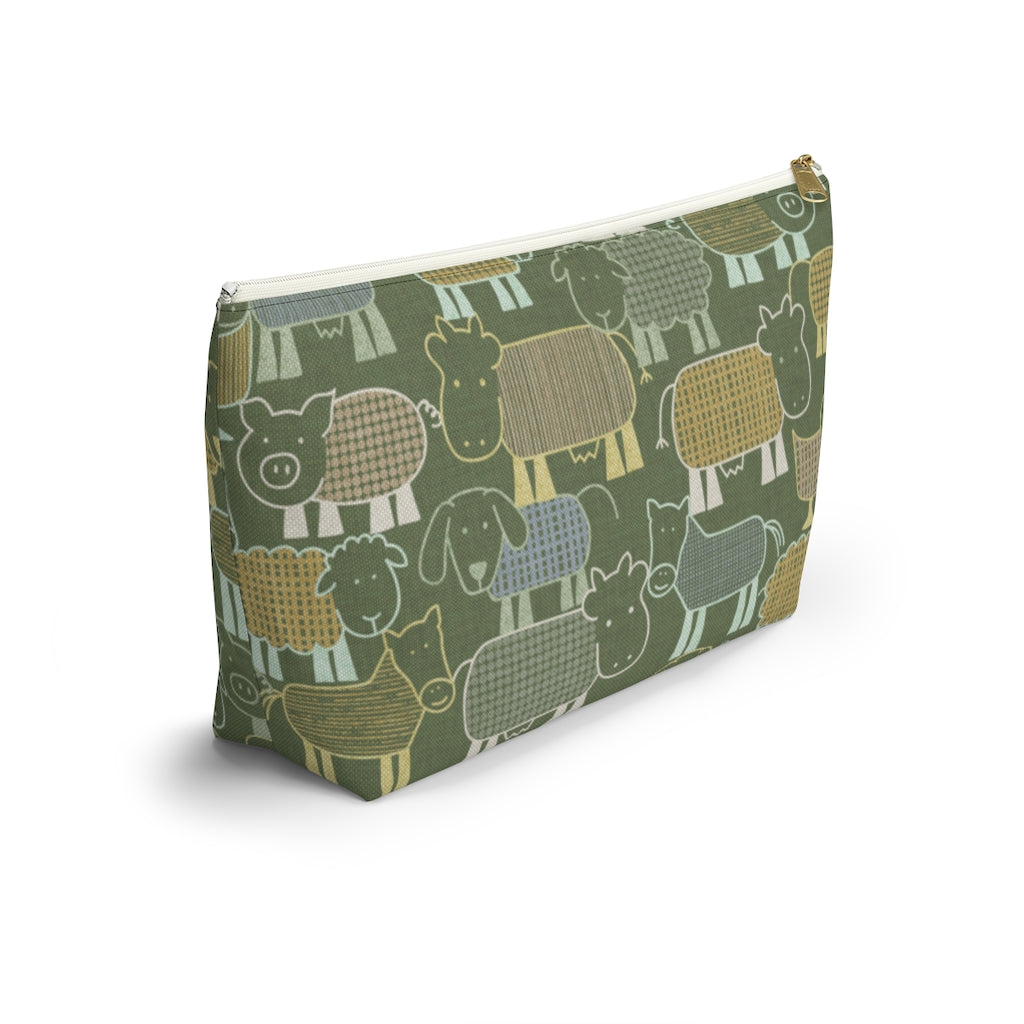 Animal Farm Accessory Pouch w T-bottom in Green