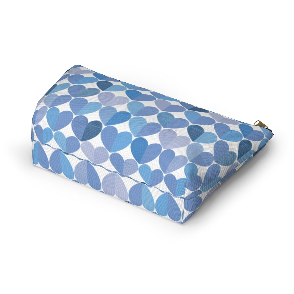 Love Accessory Pouch w T-bottom in Blue