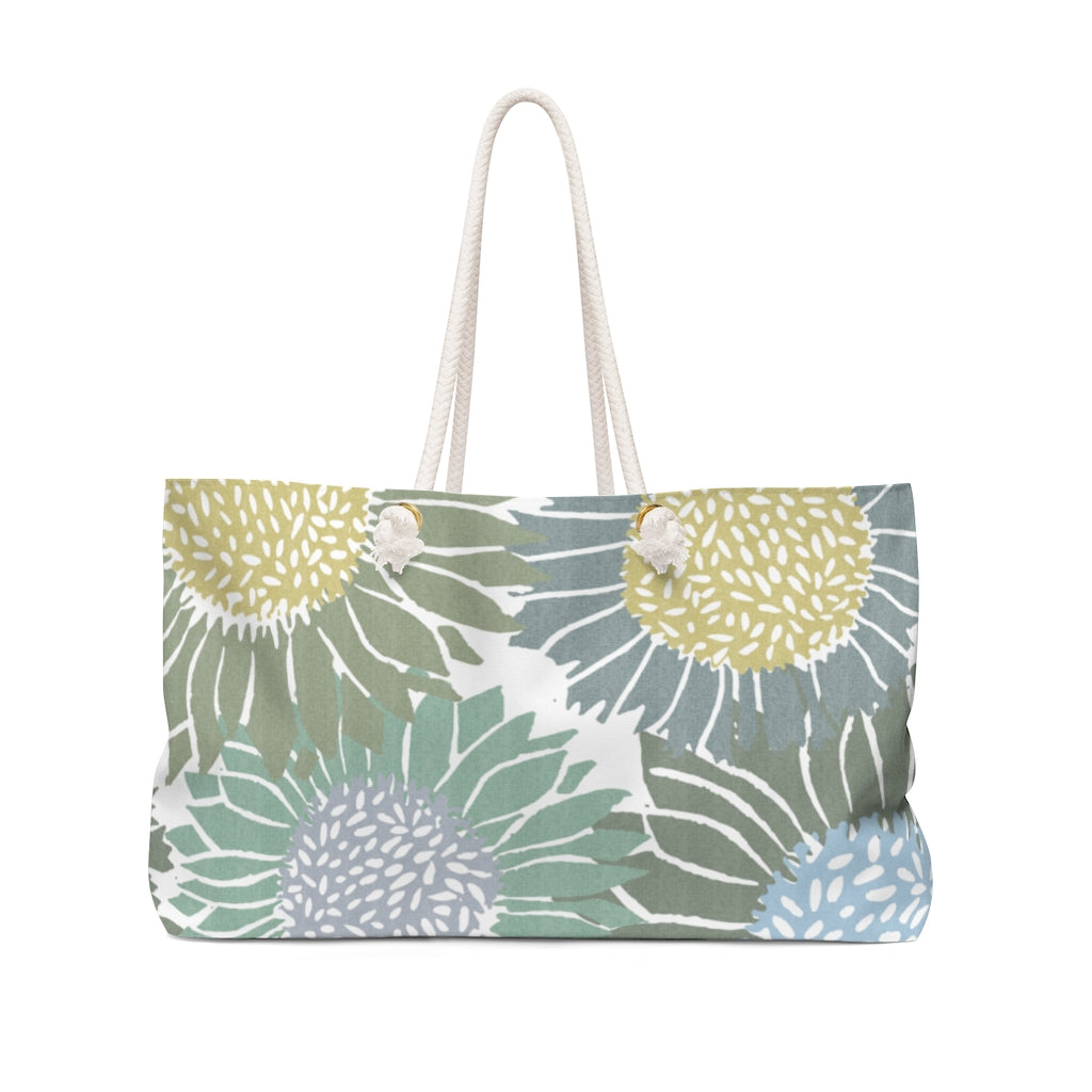 Sunflowers Weekender Bag in Aqua