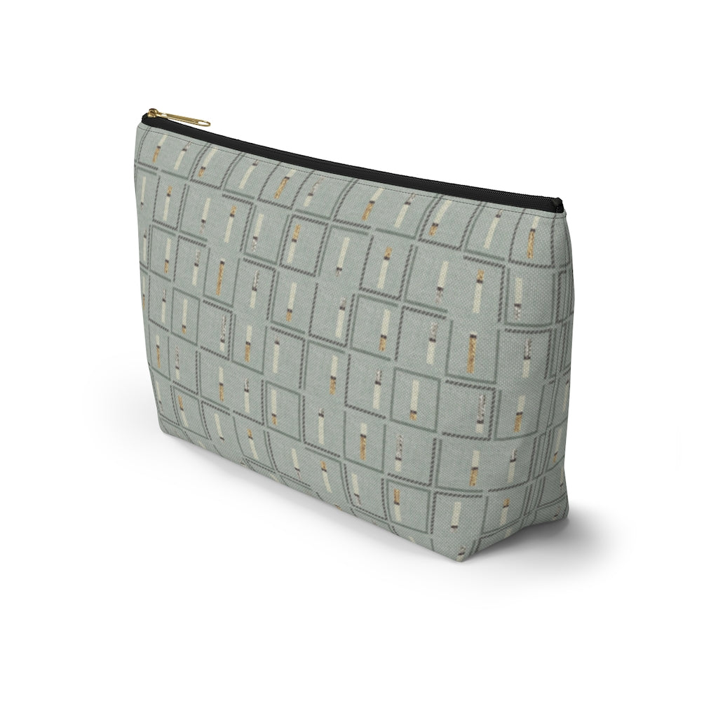 Pencil to Paper Accessory Pouch w T-bottom in Teal