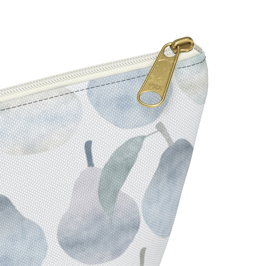 Watercolor Pears Accessory Pouch w T-bottom in Light Blue