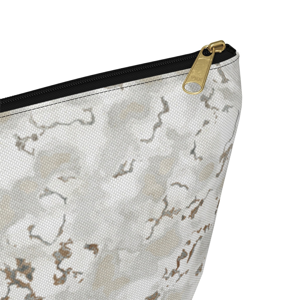 Carrara Marble Accessory Pouch w T-bottom in Brown