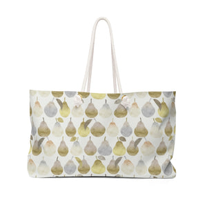 Watercolor Pears Weekender Bag in Gold