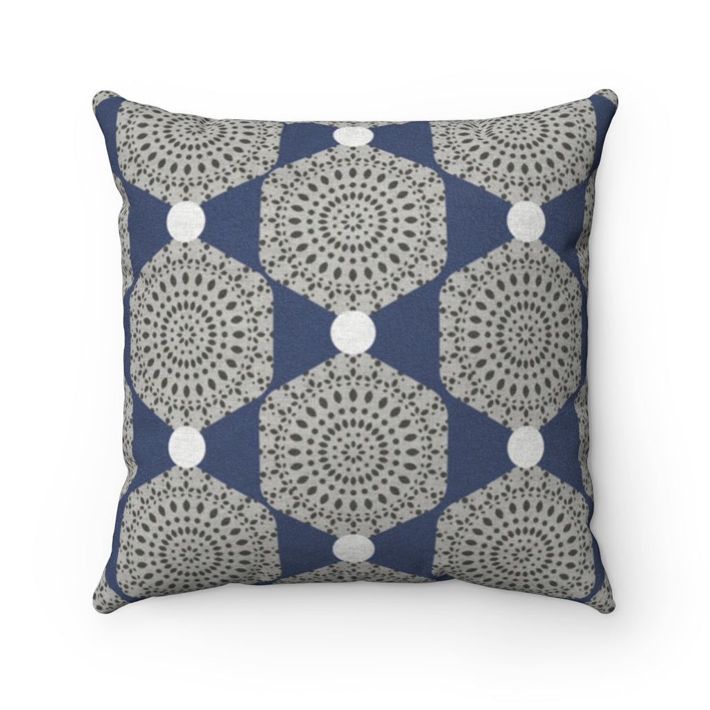 Lace Hexagon Square Throw Pillow in Tan