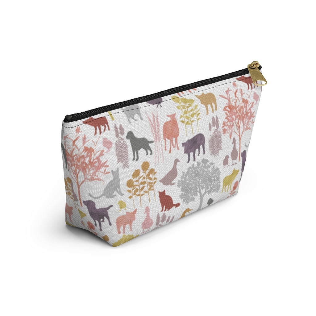 On the Farm Accessory Pouch w T-bottom in Pink