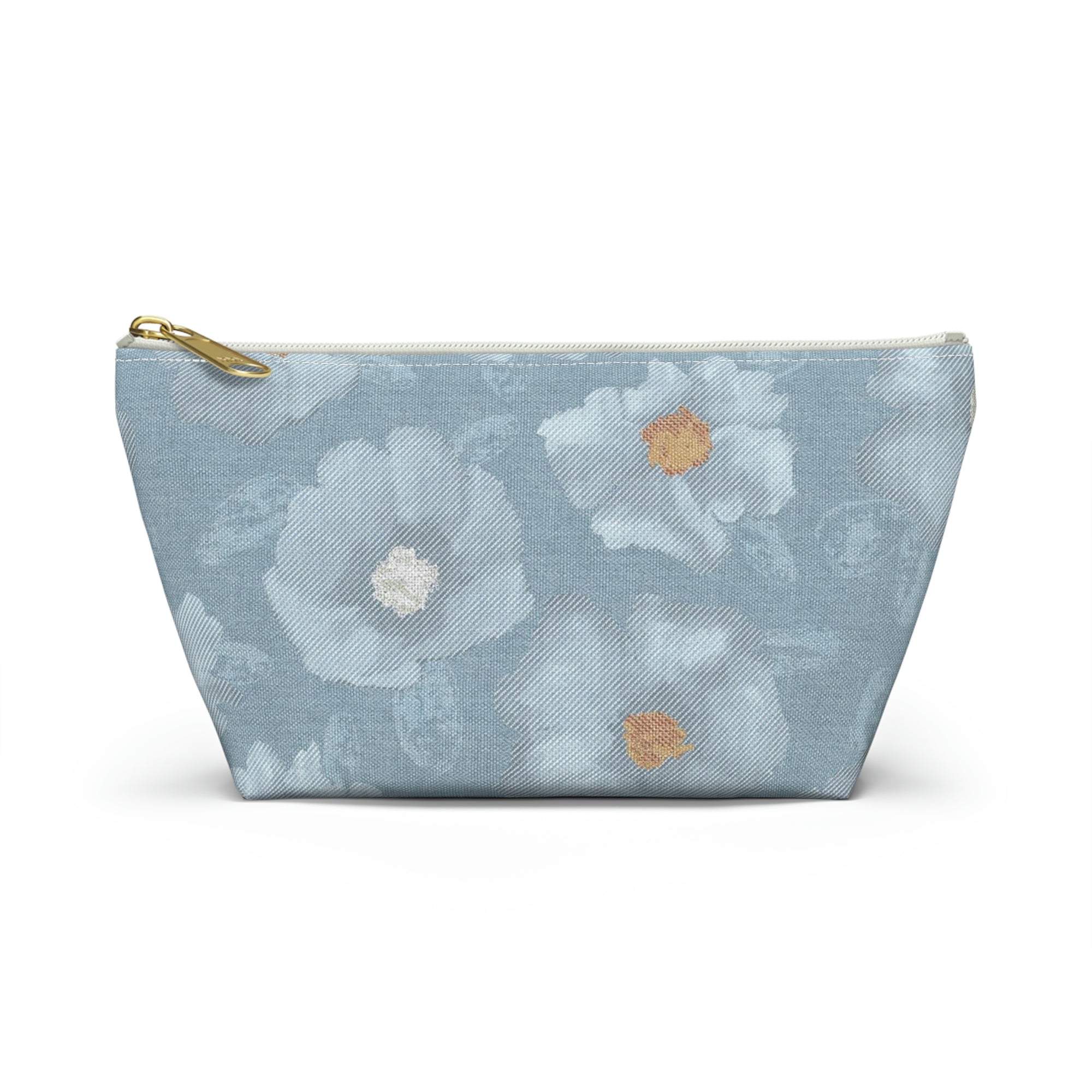 Rose Accessory Pouch w T-bottom in Blue