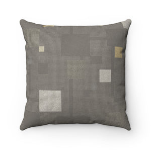 Block Party Square Throw Pillow in Brown