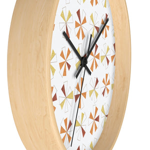 Mini Pinwheels Wall Clock in Orange