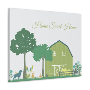 Barnyard Fun Home Wrapped Canvas in Green