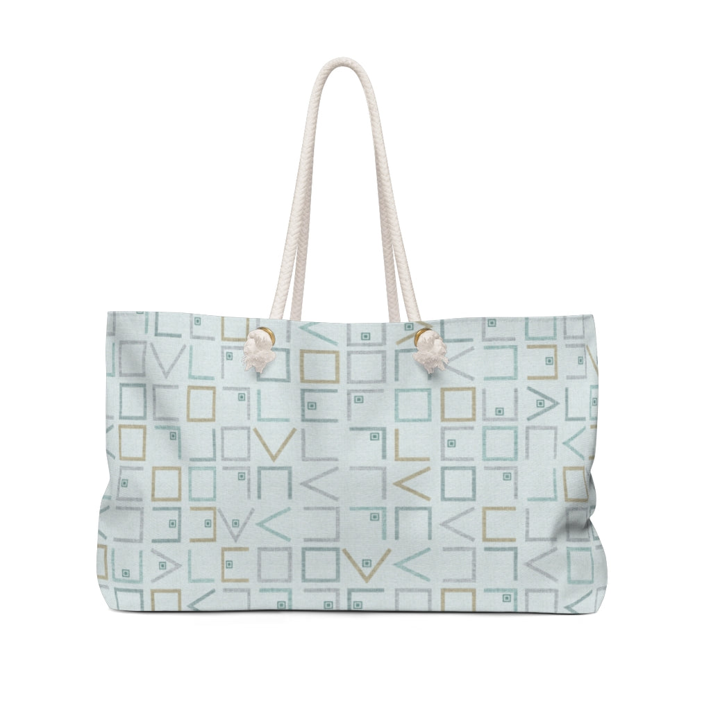 Encode Code Weekender Bag in Aqua