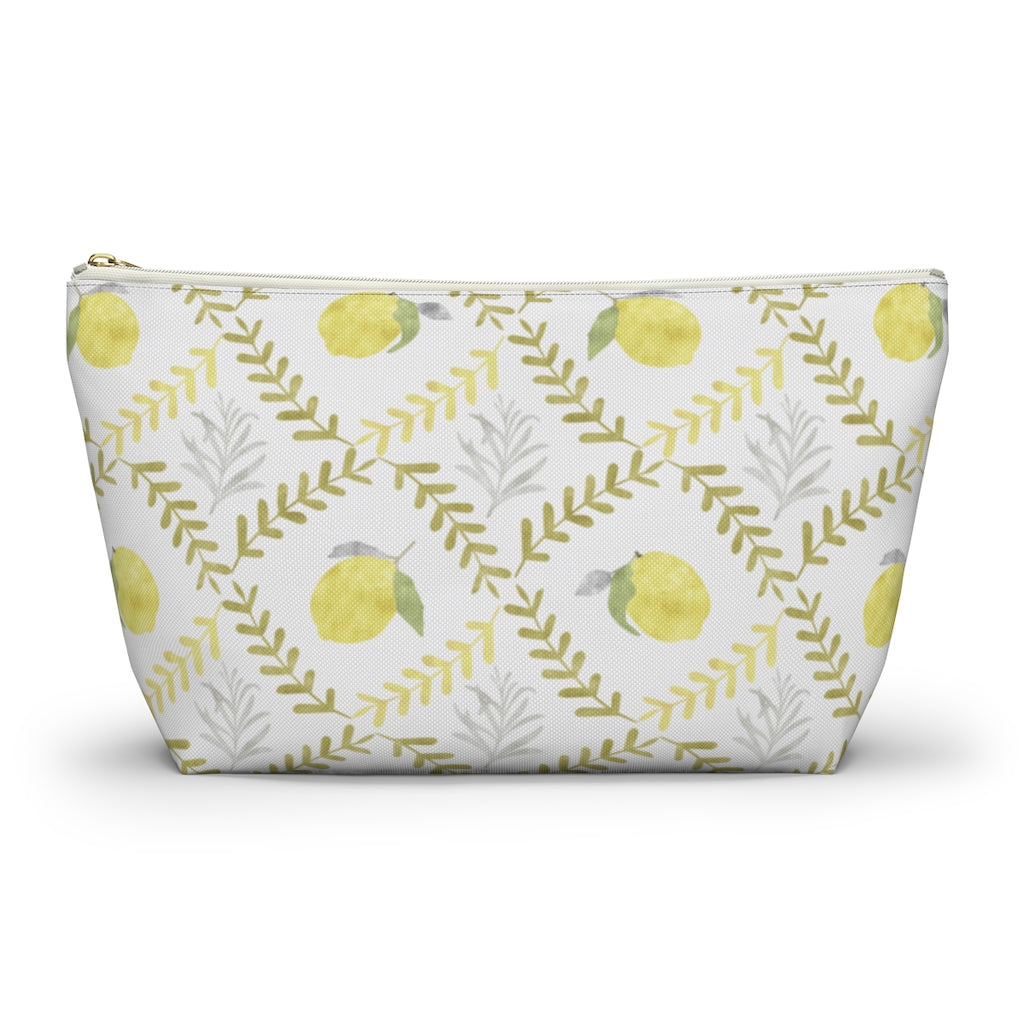 Lemon Tile Accessory Pouch w T-bottom in Yellow