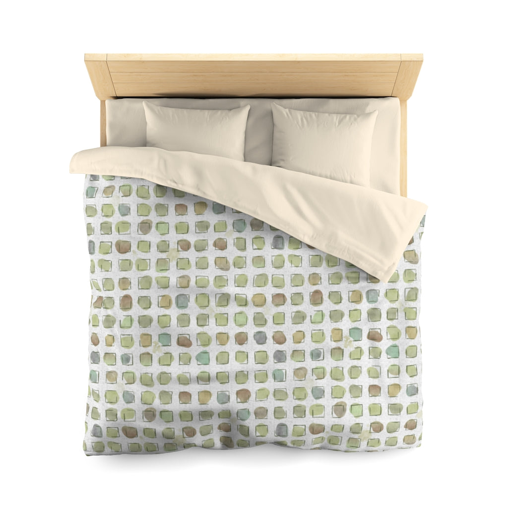 Make a Splash Microfiber Duvet Cover in Green