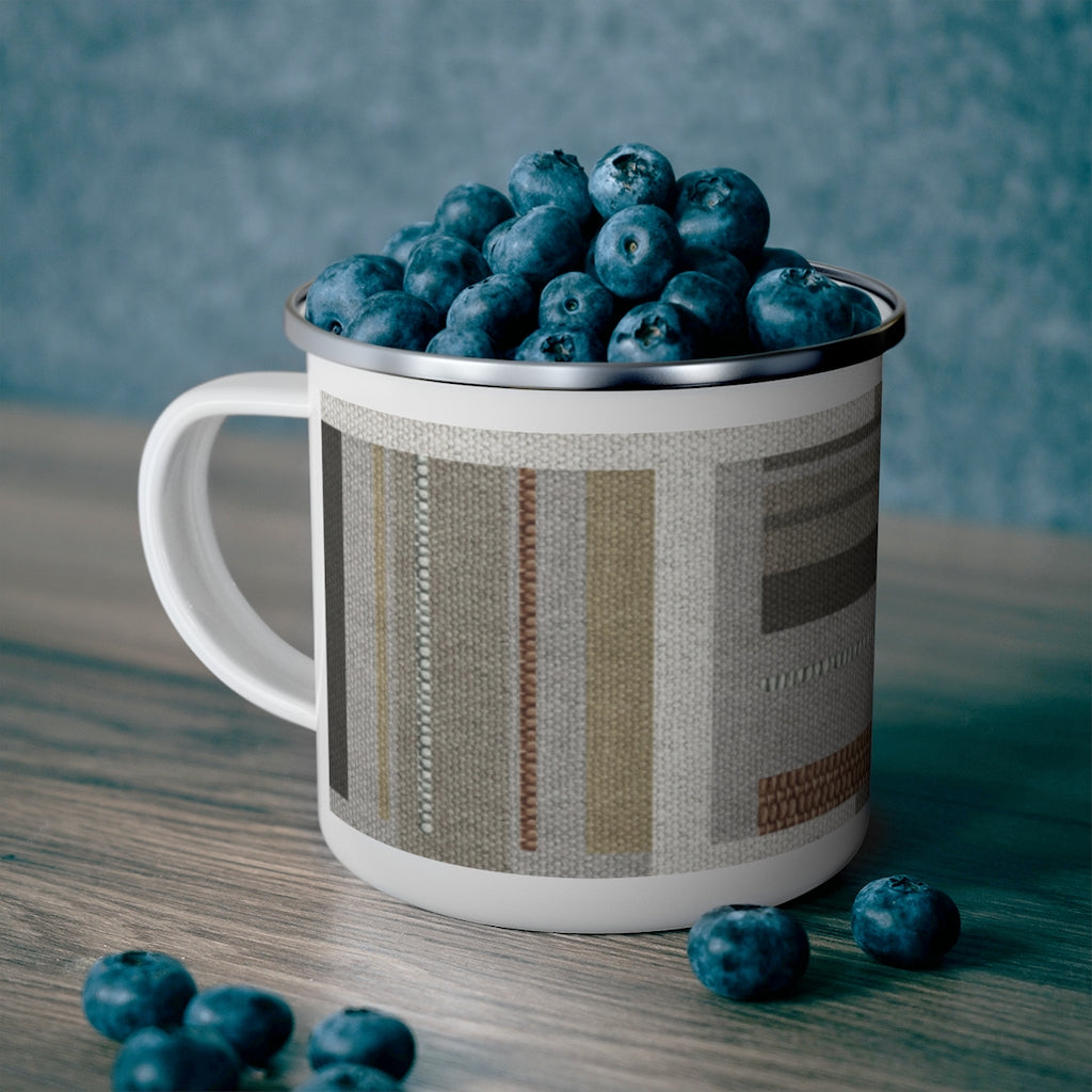 Bird Code Enamel Mug in Gray