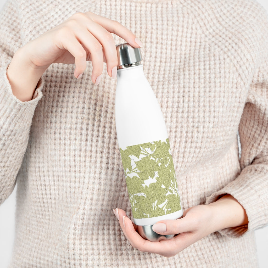 Modern Floral Overlay 20oz Insulated Bottle in Green