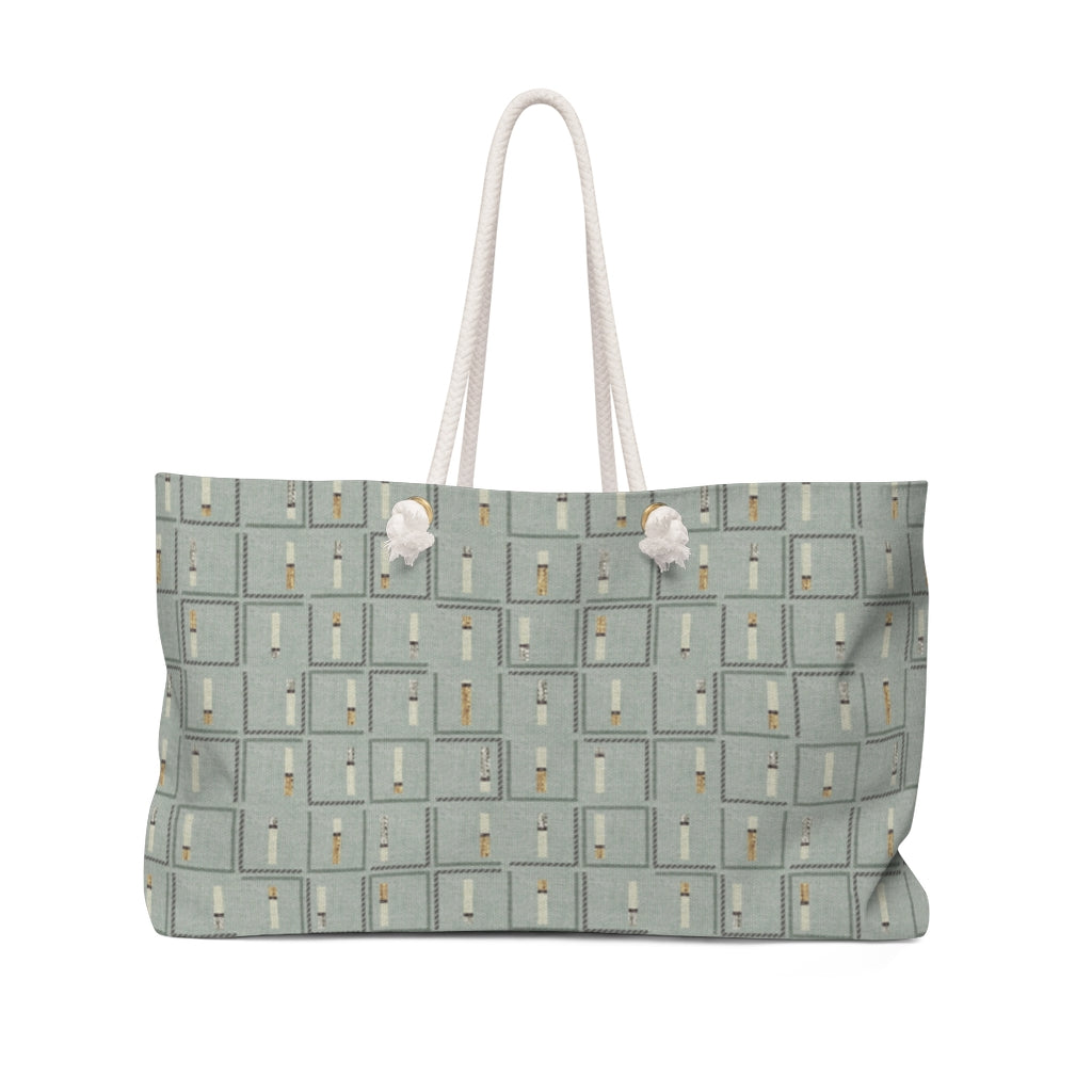 Pencil to Paper Code Weekender Bag in Teal