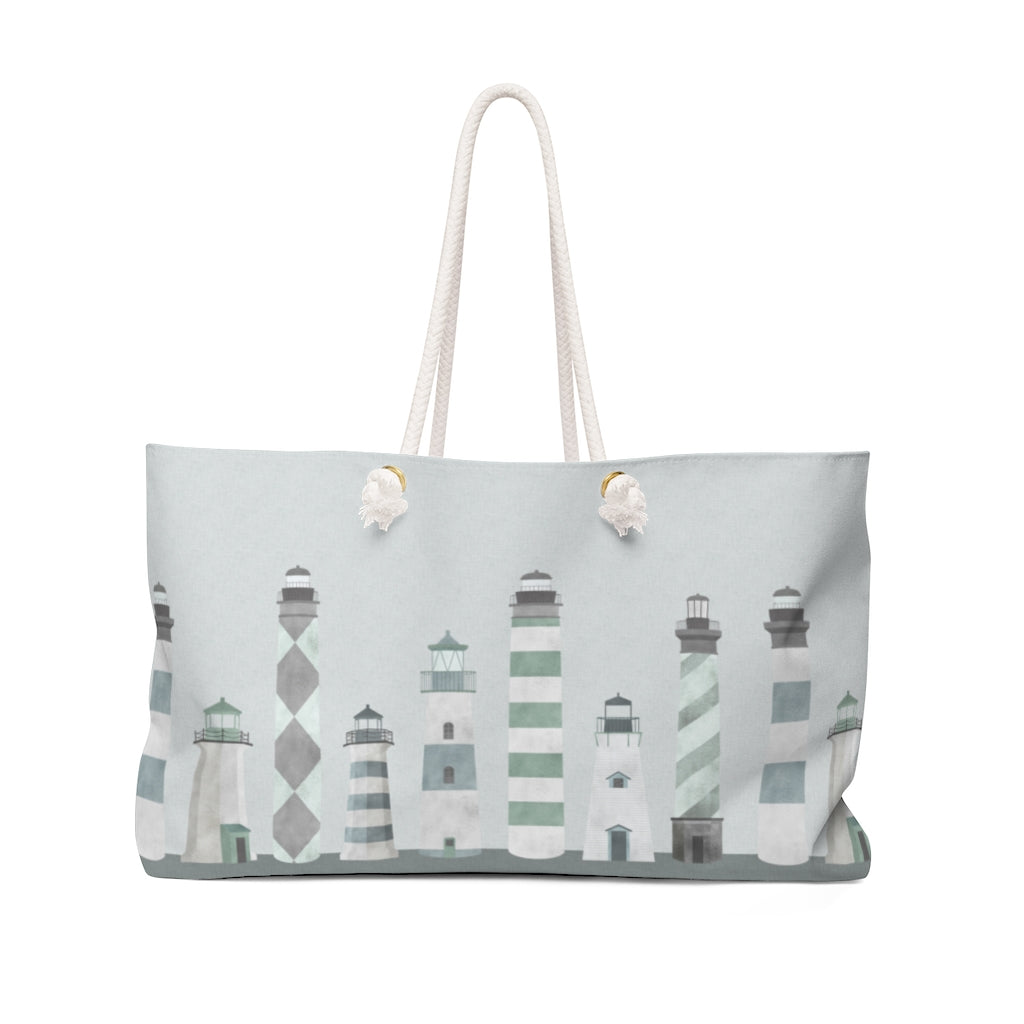 Lighthouses Weekender Bag in Aqua