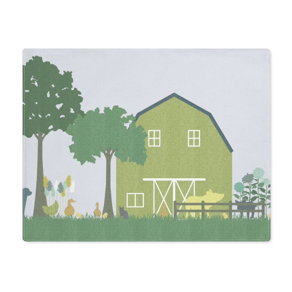 Barnyard Fun Placemat in Green