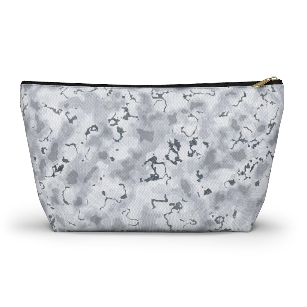 Carrara Marble Accessory Pouch w T-bottom in Gray