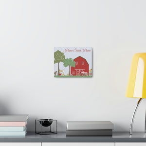 Barnyard Fun Home Wrapped Canvas in Red