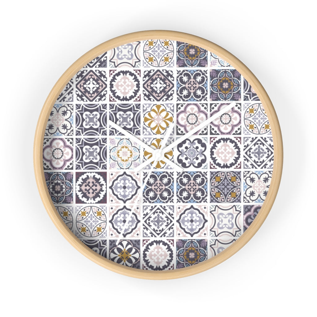 Seville Square Wall Clock in Purple