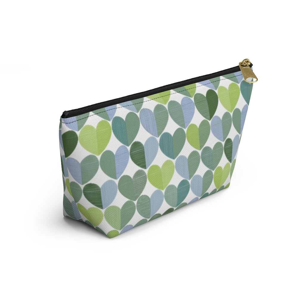 Love Accessory Pouch w T-bottom in Green