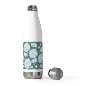 Floral Poppies 20oz Insulated Bottle in Aqua