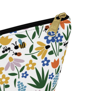 Field of Flowers Accessory Pouch w T-bottom