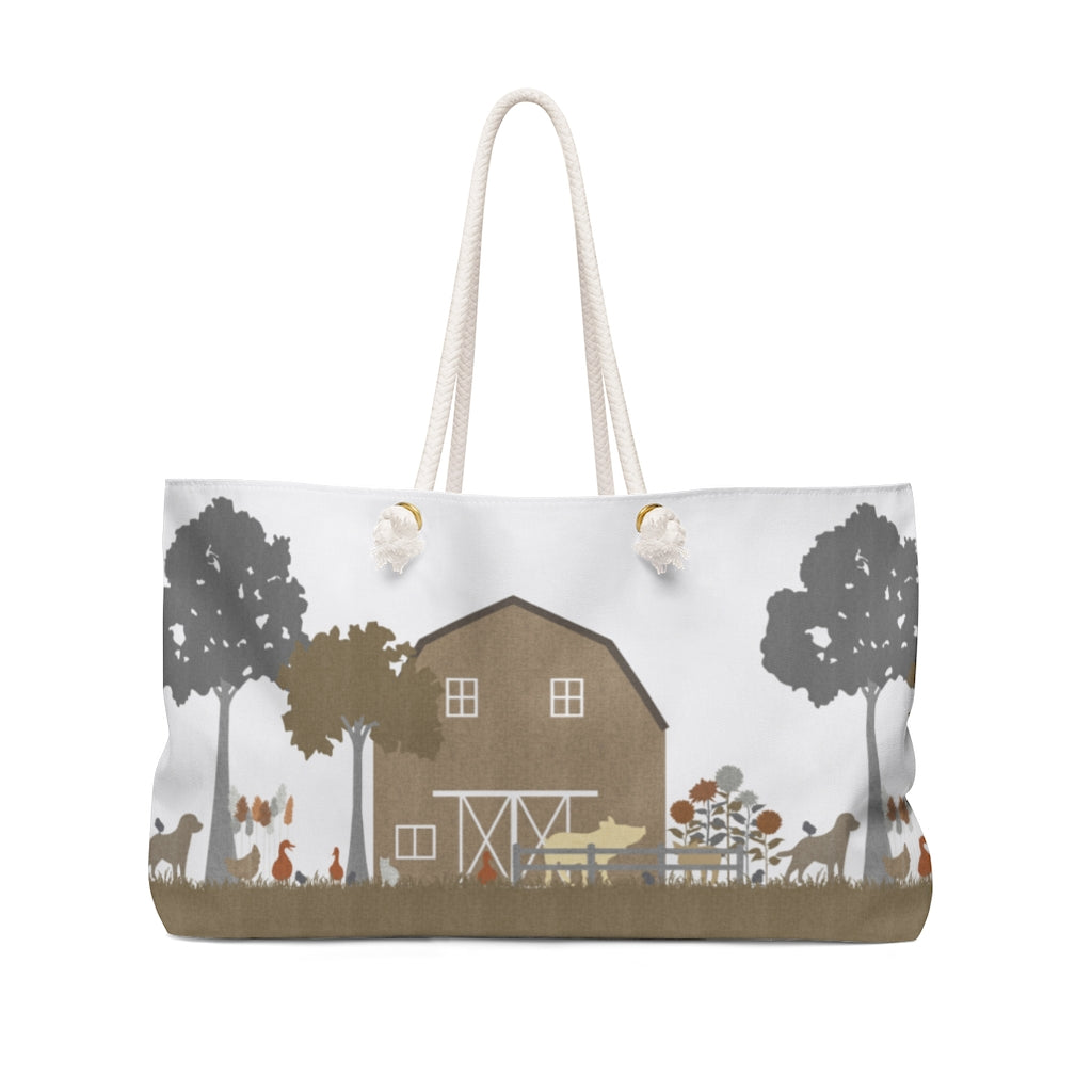 Barnyard Fun Weekender Bag in Brown
