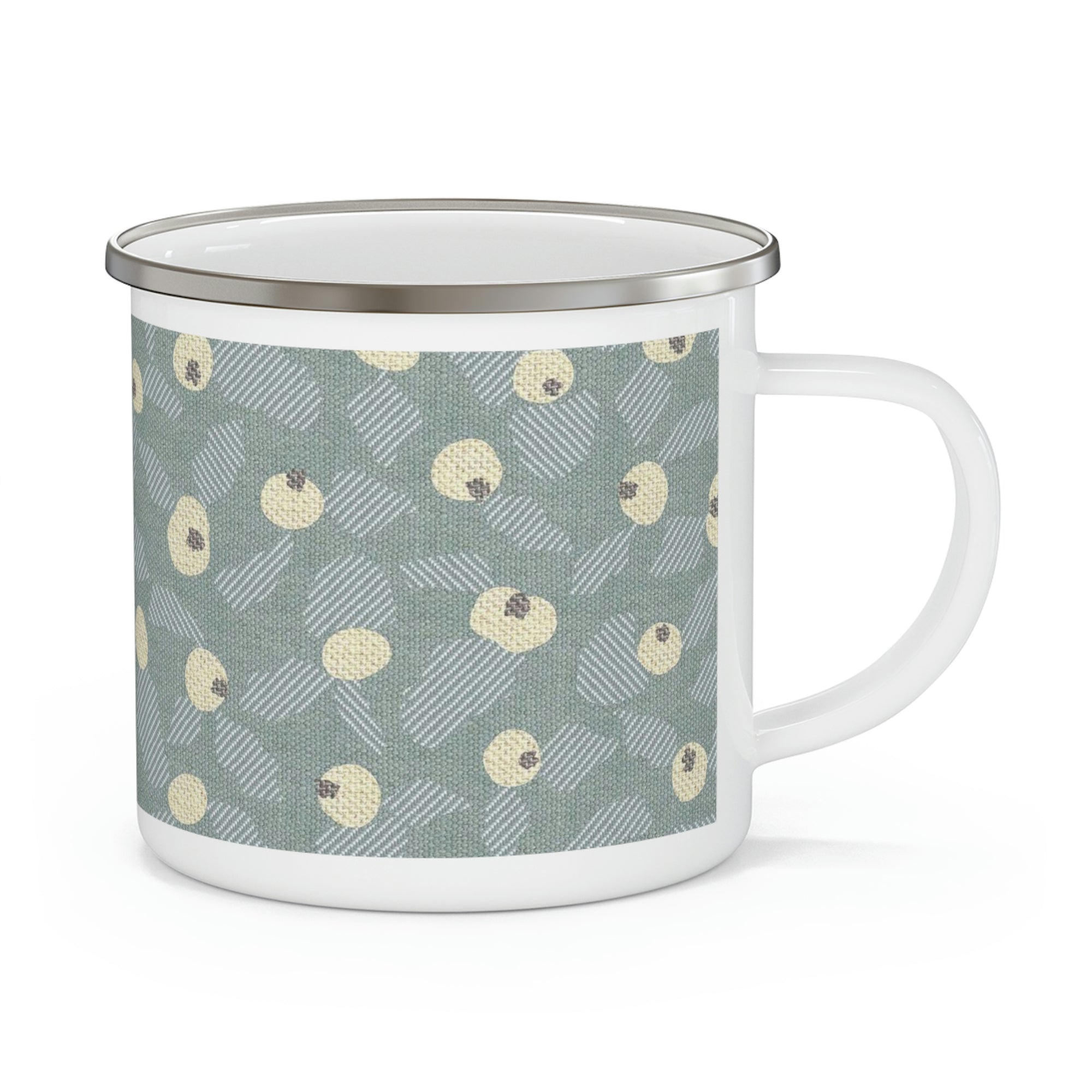 Rosa Rugosa Enamel Mug in Aqua