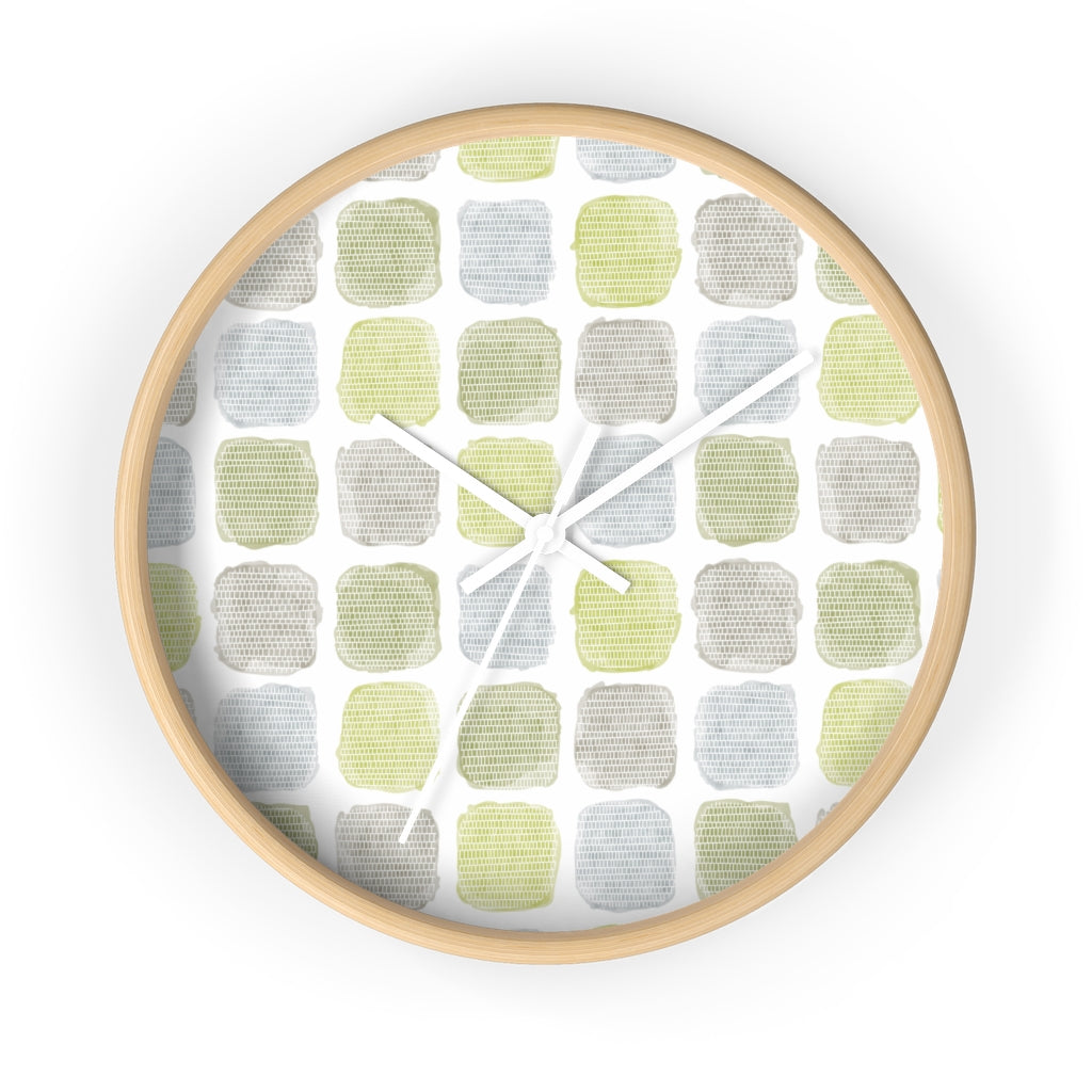 Painted Blocks Wall Clock in Green