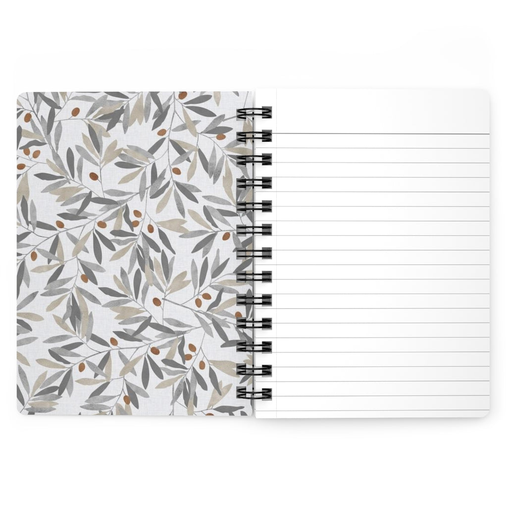 Olive Branch Spiral Bound Journal in Gray
