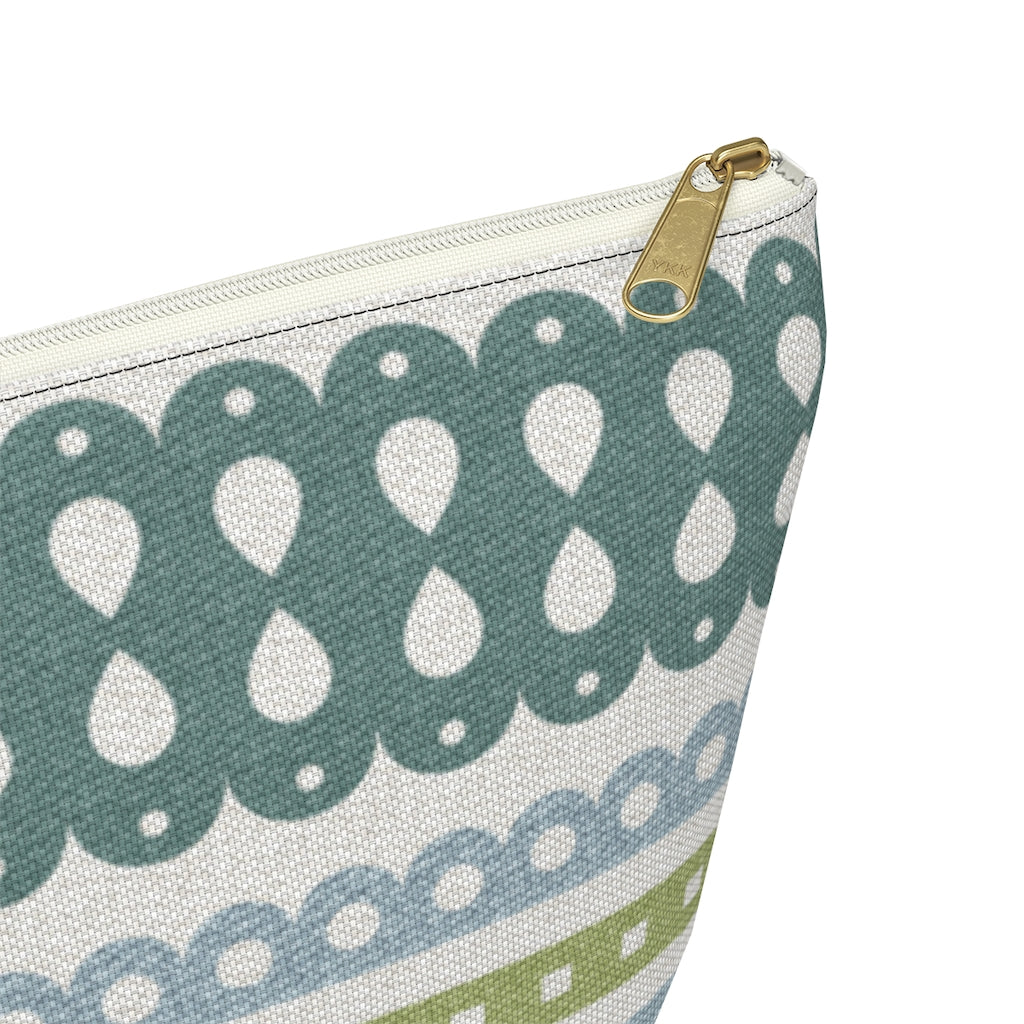 Ribbon Candy Accessory Pouch w T-bottom in Green
