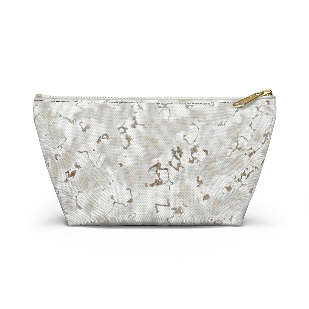 Carrara Marble Accessory Pouch w T-bottom in Brown