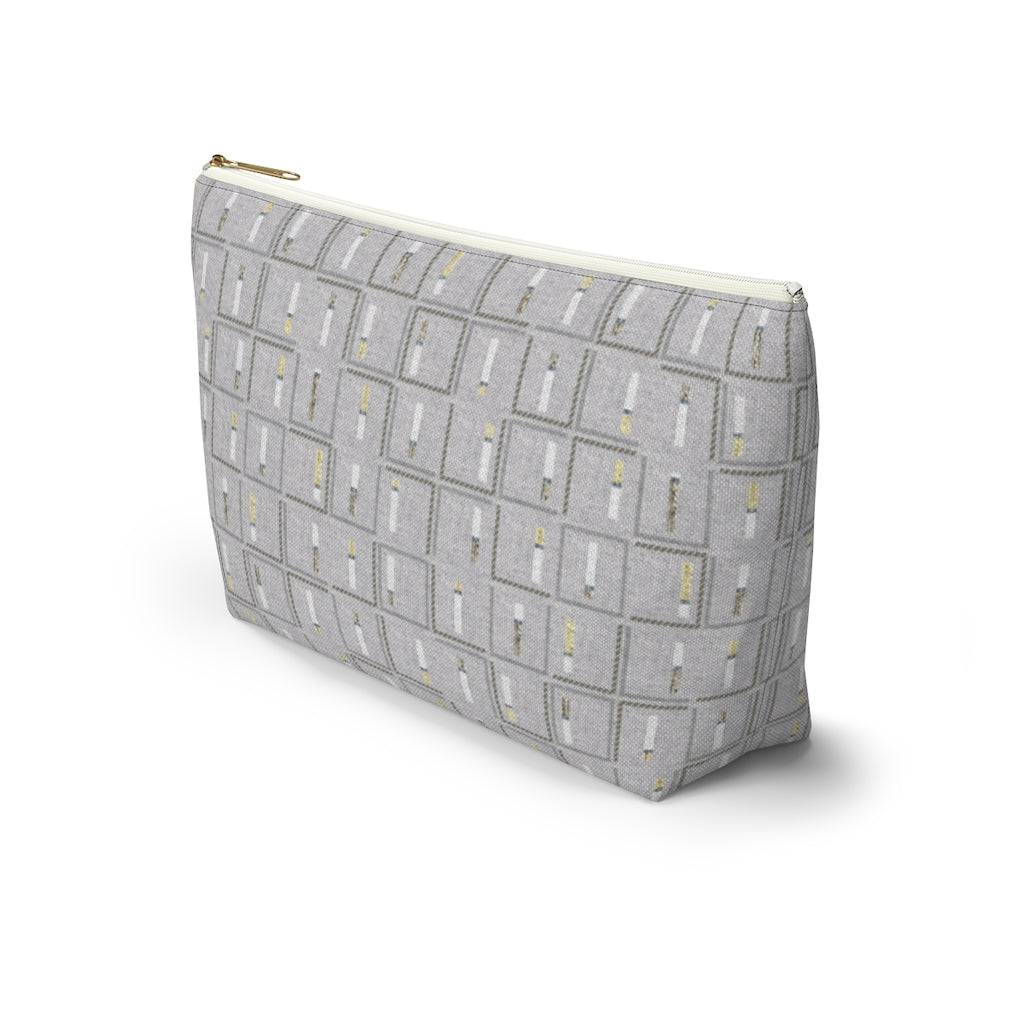 Pencil to Paper Accessory Pouch w T-bottom in Gray
