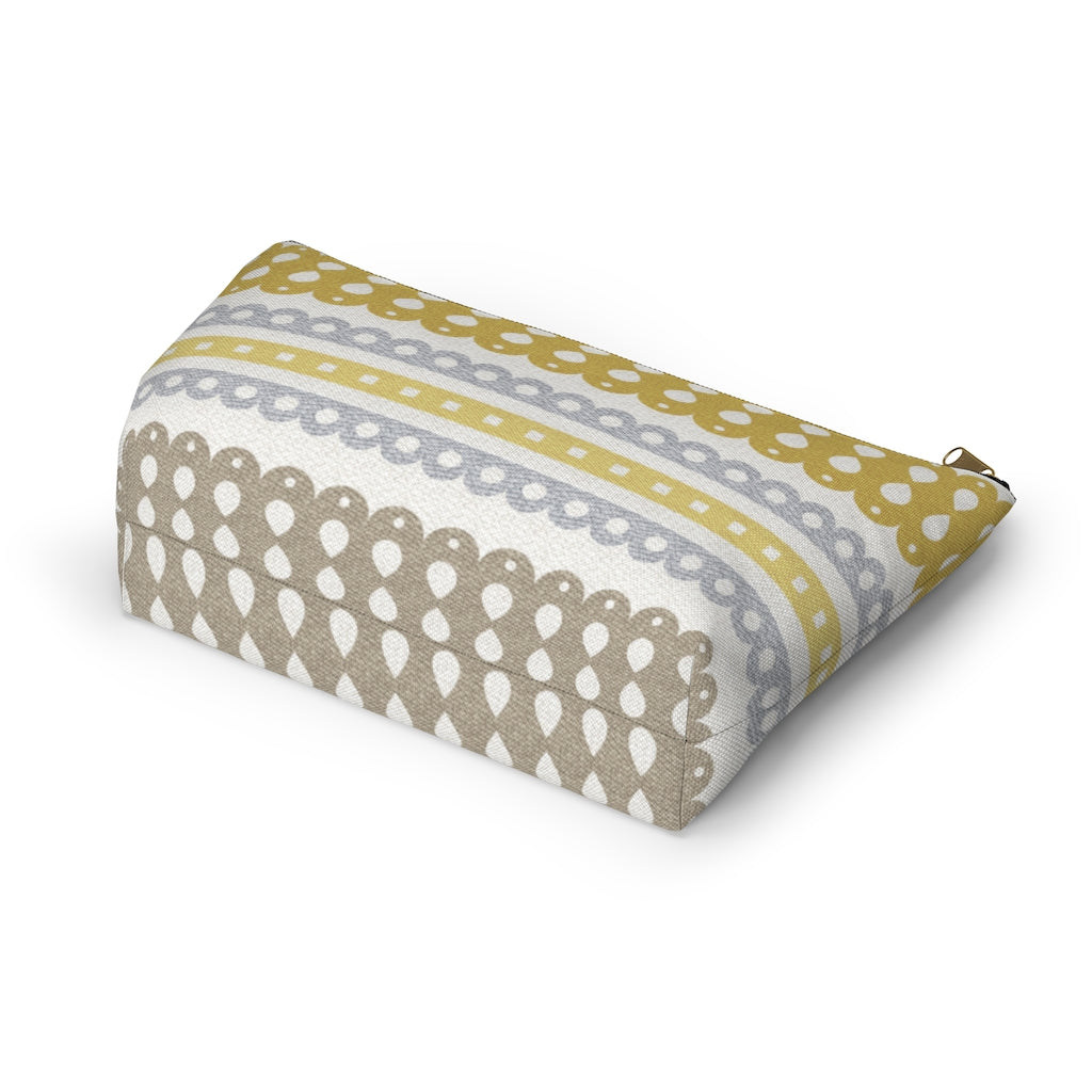 Ribbon Candy Accessory Pouch w T-bottom in Yellow