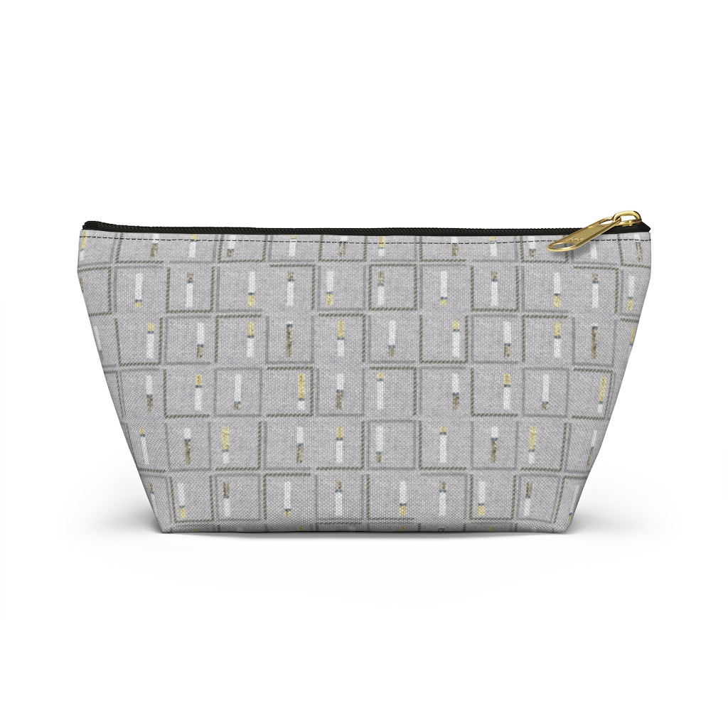 Pencil to Paper Accessory Pouch w T-bottom in Gray