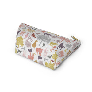 On the Farm Accessory Pouch w T-bottom in Pink