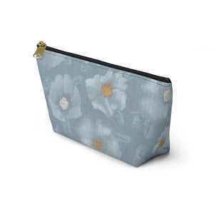 Rose Accessory Pouch w T-bottom in Blue